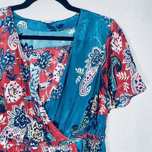 Sundance Dress Womens S Multicolor Rayon Floral Faux Wrap Pullover Midi - Picture 4 of 14